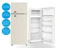 PKM Kühl-Gefrierkombination Beige 206 L LED Kühlschrank 143 cm hoch Retro