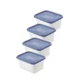 ROTHO GEFRIERDOSEN SET 4 X 0,75 LITER DOMINO HORIZON BLUE NEU
