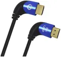 Oehlbach HDMI Anschlusskabel HDMI-A Stecker, HDMI-A Stecker 2.00m Schwarz D1C42542 8K UHD, 90° nach links gewinkelt, dreifach