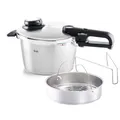 Fissler Vitavit Premium/Schnellkochtopf (4,5 L, Ø 22 cm) Edelstahl-Dampfkochtopf,4-Garstufen, inkl. Einsatz - Made in Germany, Induktion