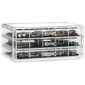 Relaxdays Make up Organizer mit Schubladen Schwarz,Transparent