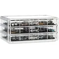 Relaxdays Makeup, Transparent, Kunststoff, 23.5x10.5x15.5 cm, Badaccessoires, Waschplatzzubehör, Kosmetikdosen