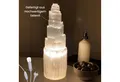 Landster Nachttischlampe Selenite Lampe Turm lampe tischleuchte Kristall Lampe Tischlampe