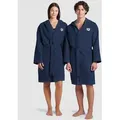 Bademantel Compact Microfiber - Navy-white - M
