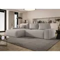 BEDANTE ECKSOFA MONA mit Schlaffunktion ARAGON 80 Hellgrau Links L-Form Sofa mit Stauraum Bettkasten Wohnzimmersofa Couch Sofa Bettsofa Bettkasten ... - Hellgrau