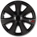 4 STK 16 Zoll VR black schwarz PETEX Radkappen Radzierblenden Satz PKW Auto - Schwarz