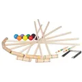 Relaxdays Krocket Spiel für Kinder & Erwachsene Gelb,Hellbraun,Rot