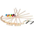 Relaxdays Krocket-Spiel, Mehrfarbig, Holz, Textil, 13x3 cm, Outdoor Spielzeug, Gartenspielzeug