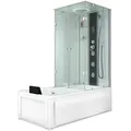 AcquaVapore by Sandra Jentho Dusche, Weiß, Glas, Kunststoff, Metall, Rechteckig, 90x225x180 cm, CE, Badezimmer, Baden & Duschen, Badewannen