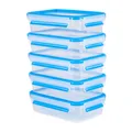 EMSA N10307 Clip & Close MEALPREP-Set 5-tlg Frischhaltedosen Transparent/Blau
