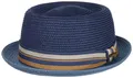 Stetson Strohhut Pork Pie mit bunter Ripsgarnitur und UV-Schutz 40+