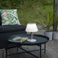 Solar LED Tischlampen mit weißem Schirm 28cm Garten Deko Beleuchtung Leuchte