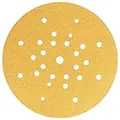 Mirka Gold Schleifpapier Ø 225mm Klett 27-Loch/Korn P120, 25 Scheiben/Für Trockenbauschleifer Wand- und Deckenschleifer/Zum Schleifen von Gips, Spachtel, Spanplatten, Holz, Lack