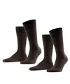 FALKE Herren Socken Happy Double Pack M So Baumwolle einfarbig 2 Paar, Braun Dark Brown 5450, 39-42
