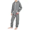 Basisstoff Jumpsuit Yuppie Kinder Jungen Mädchen Overall Onesie Anzug Kids grau 146-152
