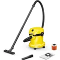 Kärcher WD 2 V-15/4/18/C, 1000 W, Trommel-Vakuum, Trocken&Nass, Staubbeutel, 15 l, Filterung - Schwarz/Gelb