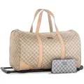 Reisekoffer Trolley Beige inkl. Geldbeutel Reisetasche Stoffkoffer 48 x 28 x 25 cm Rollkoffer Gepäck Koffer Handgepäck - Beige