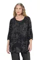 Ulla Popken Damen große Größen Übergrößen Plus Size Smokbluse, floraler Druck, Rundhals, 3/4-Arm