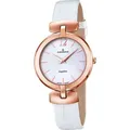 Candino Elegance Leder Quarz Damen Uhr C4567/1 Armband-Uhr Analog weiß D2UC4567/1 - Weiß