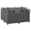 vidaXL Pflanzkübel Pflanzkübel Blumenkübel Pflanzcontainer Pflanzgefäße 80x80x38 cm Polyp grau
