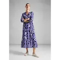 STREET ONE Midikleid aus 100% Baumwolle blau 40