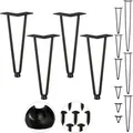 Relaxdays - Hairpin Legs, 4er Set, 2 Streben, Metall, Haarnadel Tischbein Für Hocker, Tisch & Schrank, 30 Cm Hoch, Schwarz
