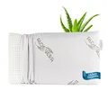 MaxxGoods orthopädisches Nackenstützkissen aus Visco Gelschaum & Aloe Vera Bezug - Kopfkissen, Schlafkissen für HWS Unterstützung & Nackenschmerzen - für Seitenschläfer & Bauchschläfer (70x42x13,5cm)
