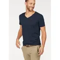 Tommy Jeans T-Shirt TJM ORIGINAL JERSEY V NECK TEE mit V-Ausschnitt und dezenter Logo-Flag blau M (48)