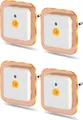 LED Nachtlicht Bernsteinweißes Licht 2er-Set (1500-1800K) 4 Stk. Eckig mit Bewegungsmelder