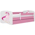 Raumhirsch Furniture Kinderbett, Rosa, Holzwerkstoff, 1-Sitzer, 1 Schubladen, Rechteckig, 80x180 cm, FSC 100%, Kinder- & Jugendzimmer, Kindermöbel, Kinderbetten, Kindereinzelbetten