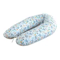 LOOLAY Schwangerschaftskissen - Stillkissen 190 cm - Seitenschläferkissen 100% Baumwolle - mit Abnehmbarem Bezug - Schwanger Kissen für Schlafen (Blumen blau gelb)