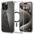 Spigen für iPhone 15 Pro Max Ultra Hybrid MagFit Hülle [Anti-Yellowing] Case Handyhülle Transparent Dünn Slim Kompatibel mit MagSafe -Carbon Fiber