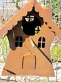Edelrost Vogelhaus zum Hängen Vogelhäuschen Futterhaus Vogelfutterhaus Metall