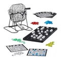 Relaxdays 10021014 Bingo Spiel mit Metalltrommel HxBxT: 20 x 17,5 x 21,5 cm Bingotickets, Loskugeln, Chips, Spielbretter, schwarz