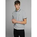 Jack & Jones Poloshirt JJEPAULOS Poloshirt mit klassischem Kragen und figurbetonter Form Logostickerei, modisch, schmal, Baumwolle, Polokragen grau XS (46)