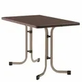 Boulevard-klapptisch, 115x70x72 Cm, Champagner Gestell Aus Stahl In Champagner, Tischplatte Aus Mecalit®-pro In Mocca
