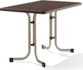 Tisch 233/CM 115 x 70 champagner Gestell aus Stahl in champagner, Tischplatte aus Mecalit®-Pro in mocca