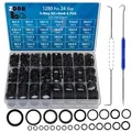 1280 Stück 24 Größe Gummi O-Ring-Sortiment Kit mit Pick und Haken Set für Hoc
