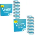 2x 12er Pack Gillette Venus Smooth Rasierklingen / Ersatzklingen 24 Klingen