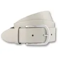 Ledergürtel BERND GÖTZ, Damen, Gr. 100, beige (creme), Leder, unifarben, casual,casual, Gürtel, mit Dornschließe in Hufeisenform