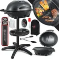 KESSER® elektrischer Elektrogrill 2in1 Tischgrill - Standgrill mit Deckel Standfuß | max. 2400 Watt Thermometer | Antihaftbeschichtung | XXL Gril...