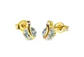 JEVELION Paar Ohrstecker Zirkonia 585 Gold (Gold-Ohrringe, 2-tlg., für Damen), Zirkoniaschmuck - Made in Germany