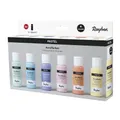 Acrylfarben Set Malfarbe Künstlerfarbe wasserbasis Pastell 6 Farben à 60ml