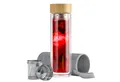 EAZY CASE Thermoflasche Thermo Trinkflasche mit Teesieb, Teeflasche Thermo Glasflasche To Go 500ml kälte hitzebeständig + Sieb