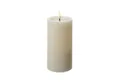 UNIQUE candles LED-Kerze UNIQUE Stumpenkerze Rustik-Optik Echtwachs 7,5x15cm bis 1500Std creme (1-tlg)