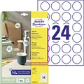 AVERY Zweckform Runde Etiketten L3415-10 (240 Aufkleber auf 10 Blatt, zum Bedrucken, selbstklebend, Ø 40 mm, A4, Klebepunkte zum Kennzeichnen von Unterlagen, Produkten) weiß