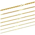 HOPLO Goldkette Goldkette Kordelkette massiv - 1,7 mm - 45 cm - echt 585-14 Karat Gold, Made in Germany goldfarben 45 cm Damengröße | 1.7 mm
