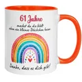61 Geburtstag Frauen Geschenk Tasse | Du machst die Welt ein Stückchen besser – Danke dass es dich gibt | Geschenk Geburtstagstasse 61. Geburtstag | 61ter Geburtstag - Geburtstagsgeschenk Frau