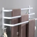 Juego de Accesorios para baño de 60cm White, Handtuchhalter weiß, Handtuchhalter Bad, Handtuchhalter Wand Badezimmer Zubehör Set, Küche Handtuchstange Ohne Bohren