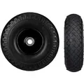 Relaxdays 2er Sackkarrenrad Set Stahl Schwarz Pannensicher 26 cm x 8,5 cm